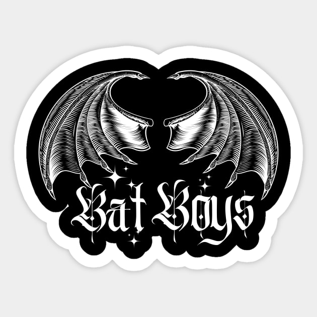 Bat Boys in White Sticker by Fabled Threads